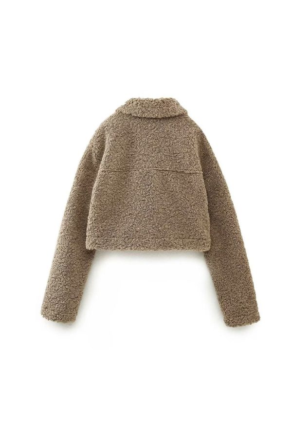‘Mackenna’ Fleece Short Jacket （2 Color) Supply - Image 3