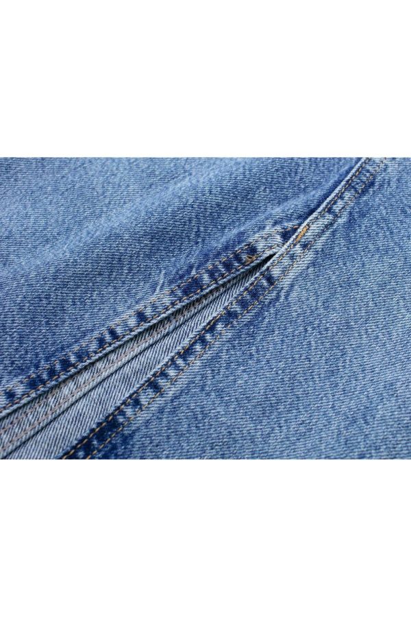 Hazel  Straight High-waisted Denim Skirt with Side Slit Fashion - Image 4