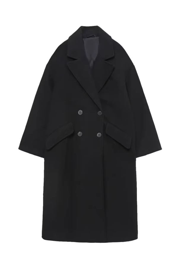 Nina  Double-Breasted Collared Long Coat (4 Colors) Online - Image 4