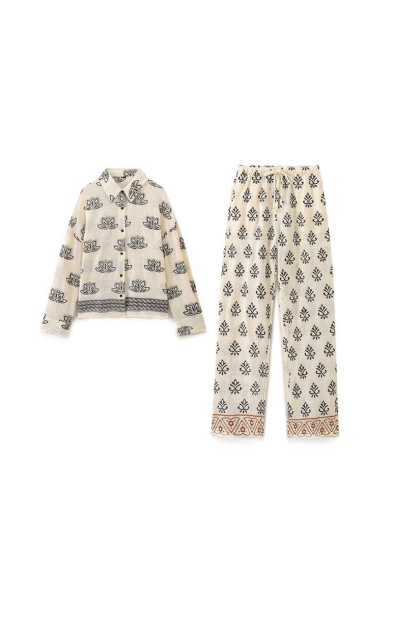 ‘Yaroslava’ Vacation-Style Shirt & Casual Pants Cheap