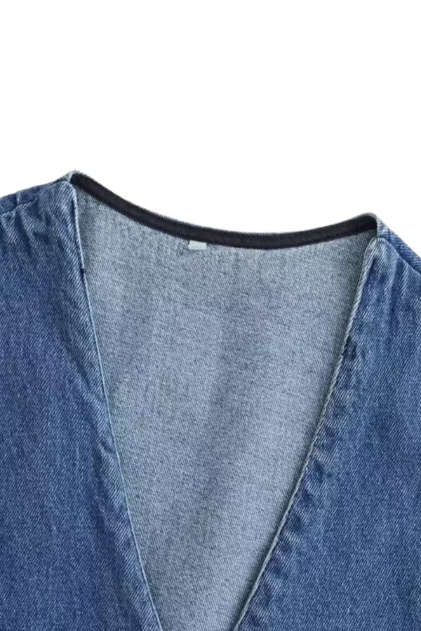 Ruby  Versatile Washed Denim Vest For Cheap - Image 3