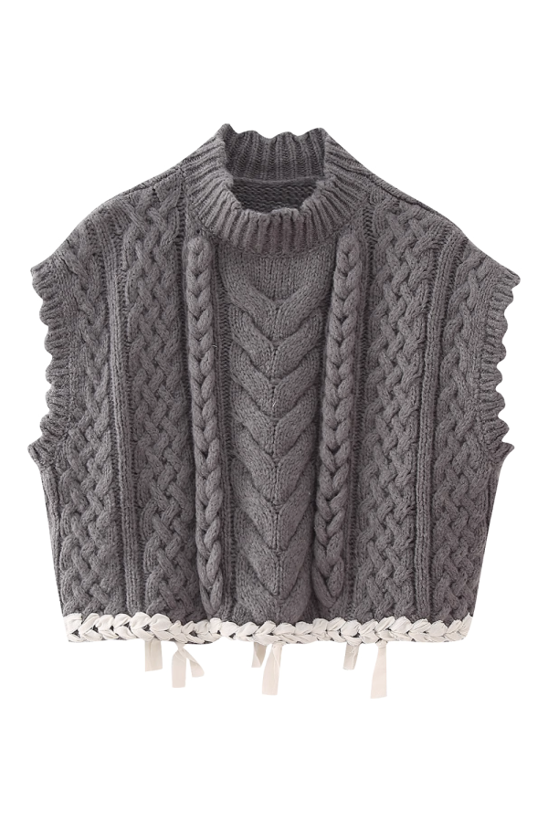 Alice  Sleeveless Cable-Knit Vest Hot on Sale