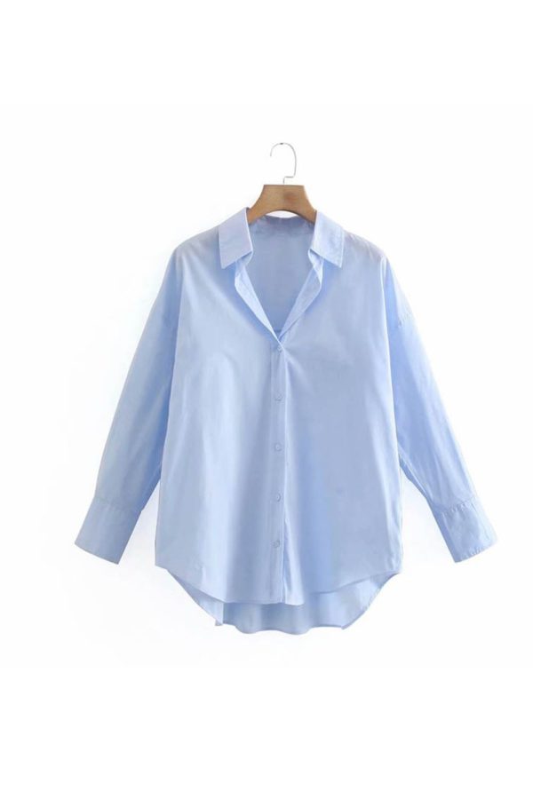 ‘Martha’ Turn-down Collar Loose Fit Long Sleeve Shirt Discount
