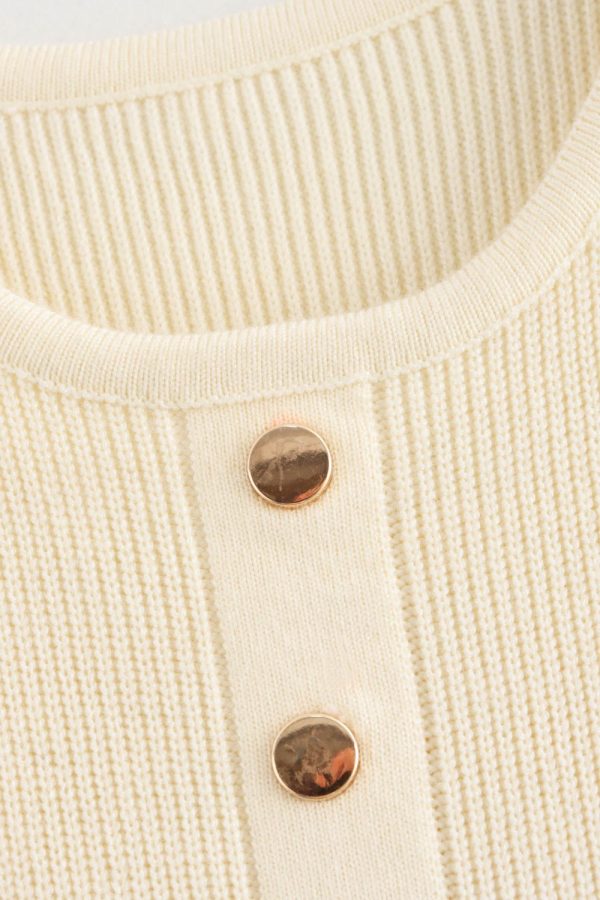 ‘Evie’ Slim Fit Buttoned Knit Sweater Dress Online now - Image 4