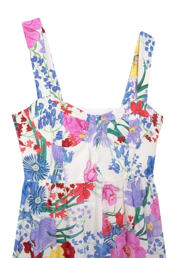 Ruby  Summer Spaghetti Strap Off-Shoulder Floral Print Dress Online - Image 4