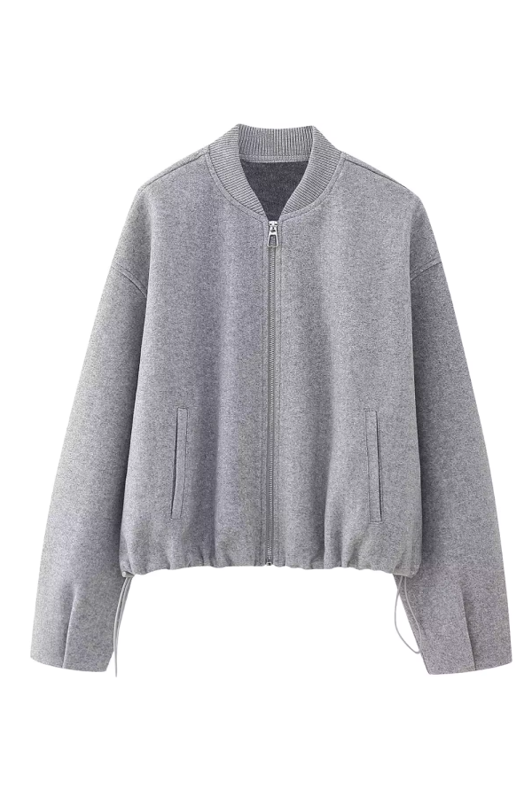 Blythe  Zip-Up Knitted Bomber Jacket (3 Colors) Hot on Sale - Image 2