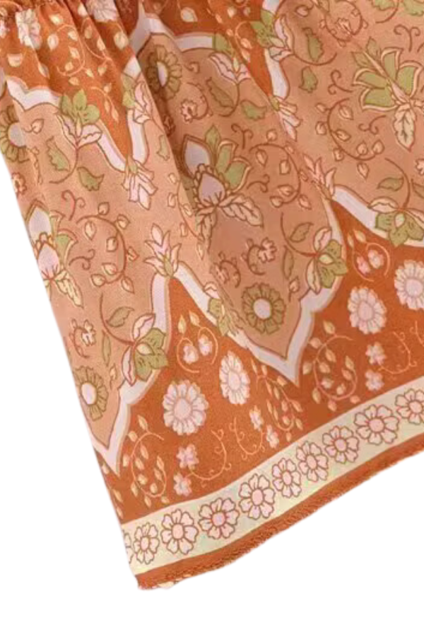 Hazel  Printed Ruched Tiered Dress Fashion - Image 4