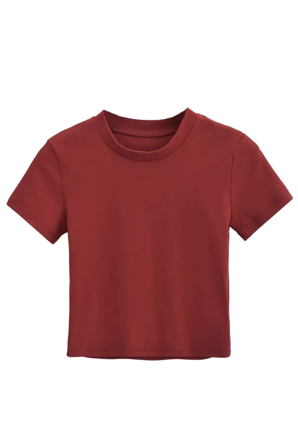 Zabrina  Crew Neck Short-Sleeved T-Shirt (4 Colors) Online Sale