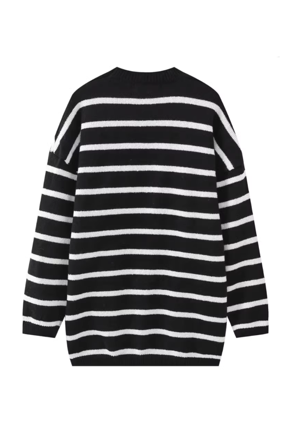 Elena  Striped Round Neck Knitted Sweater Dress (2 Colors) For Sale - Image 3