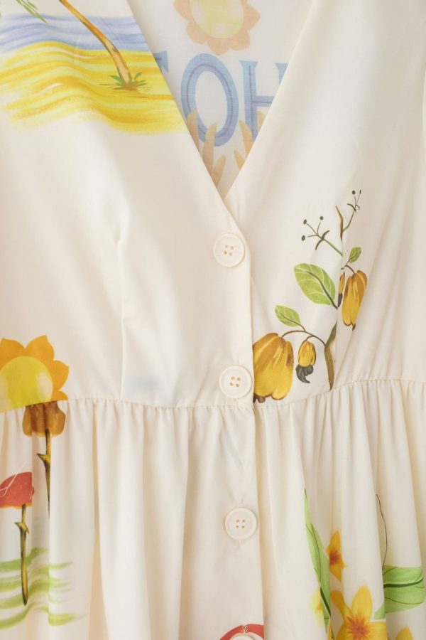 ‘Maisie’ V-neck Printed Shirt Short Sleeve Dress Discount - Image 4