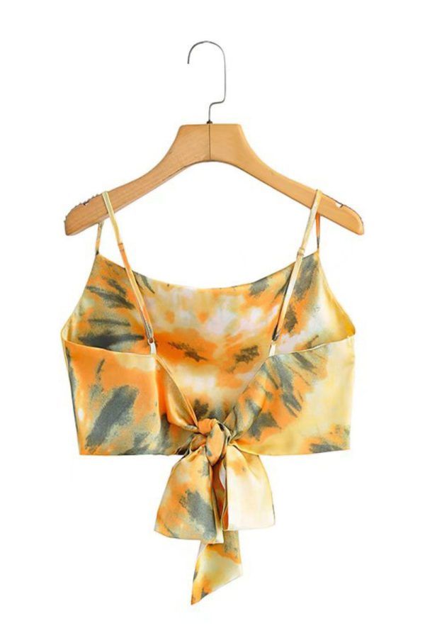 Daisy  Tie-Dye Printed Strappy Bralette Top (2 Colors) Cheap - Image 2