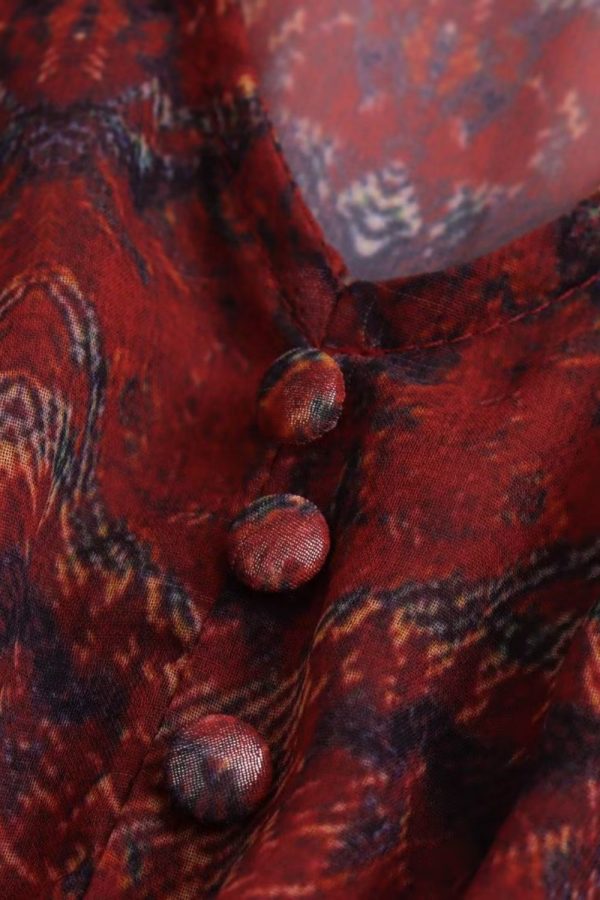 ‘Lily’ V-neck Printed Midi Dress Supply - Image 4