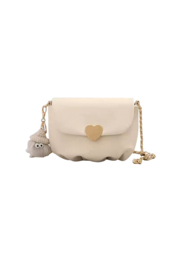 ‘Addison’ Heart-Shaped Snap Button Chain Bag（2 color） Hot on Sale