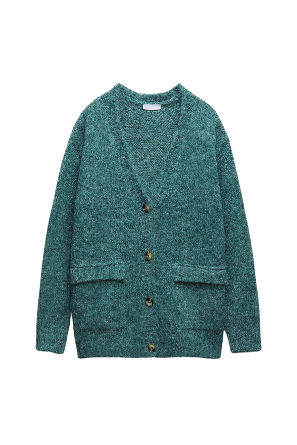 Kayla  V-Neck Loose Knitted Cardigan (2 Colors) on Sale