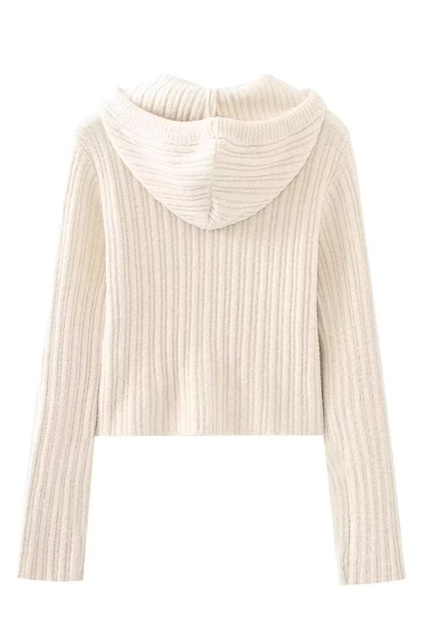Ella  Full-Zip Hooded Knitted Cardigan For Cheap - Image 2