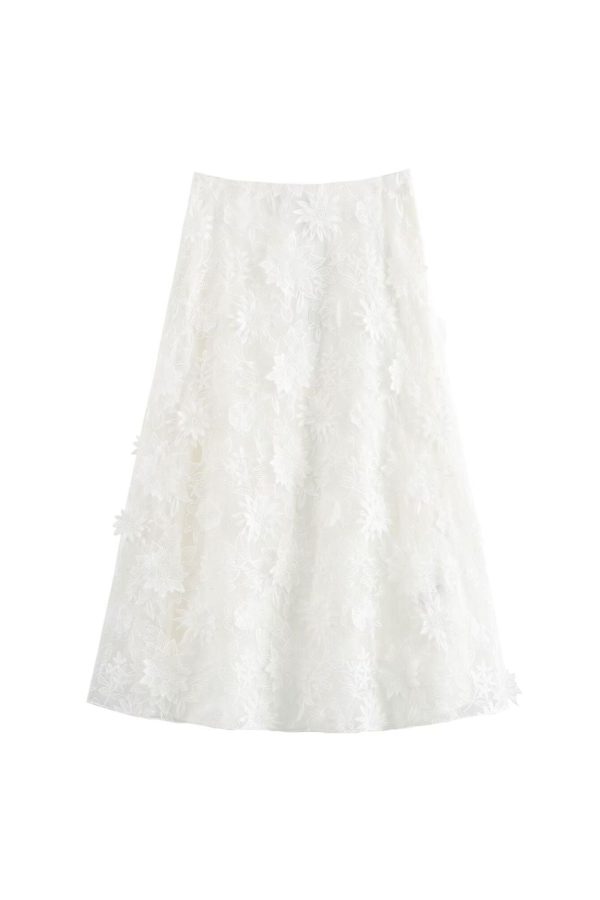 Eliza  Embroidered Midi Skirt Cheap
