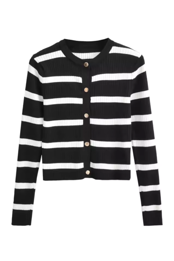 Ada  Striped Knitted Cardigan (2 Colors) Supply