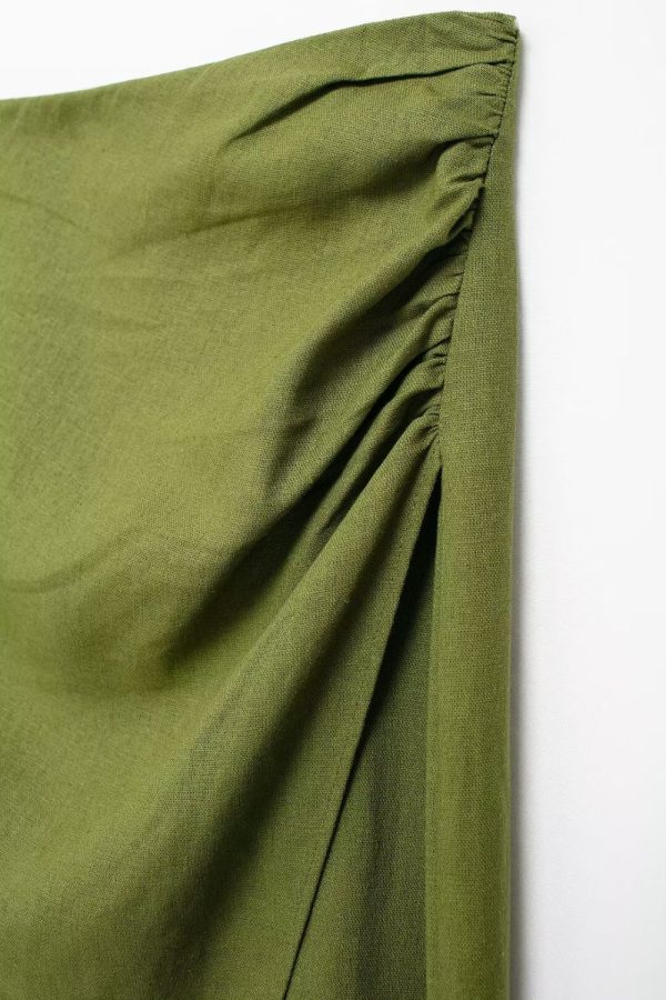 ‘Zoe’ Pleated Green Incorrect Mid-Length Skirt Online Hot Sale - Image 3