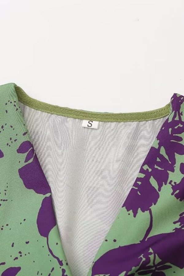 Freya  Slim Fit V-Neck Printed Short Sleeve Dress Fashion - Image 3