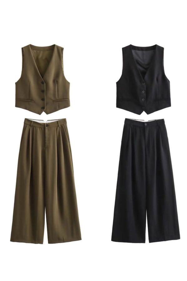 Isabelle  V-Neck Sleeveless Short Vest Top &  Pants (Sold Separately) Supply