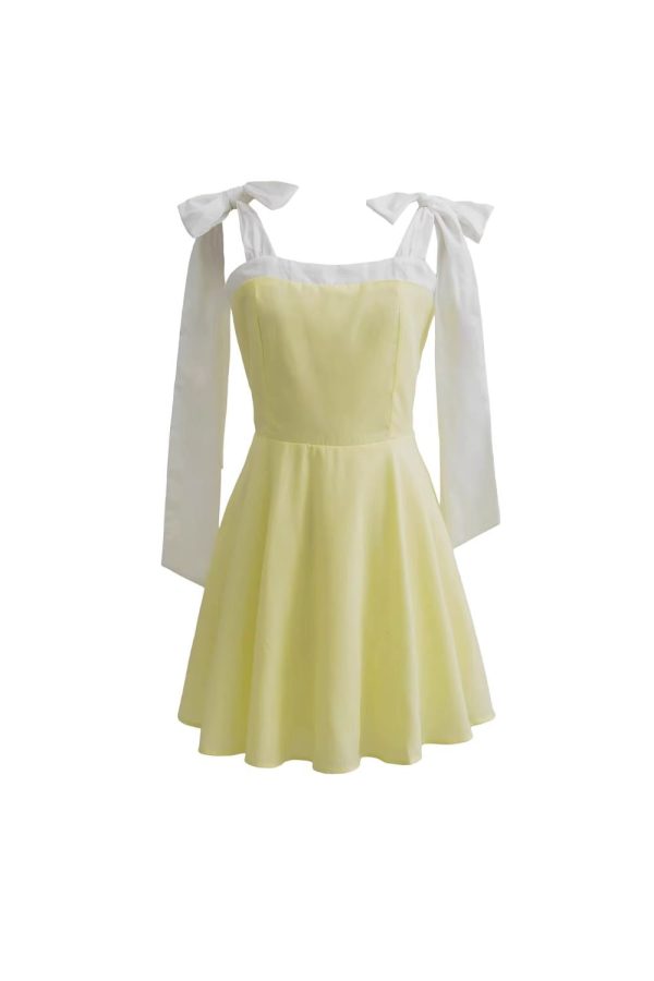 Tahlia  Bow Tie Tank Straps A-Line Midi Dress （2 color） For Discount - Image 2