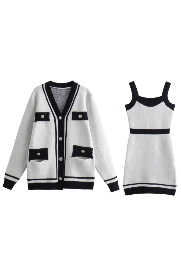 Doreen  Knitted Cardigan & Sleeveless Dress Set (2 Colors) Online Sale - Image 2