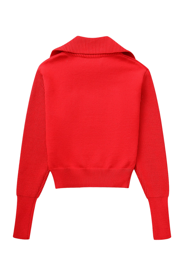 Fiona  Half-Zip Knitted Sweater (2 Colors) For Cheap - Image 3