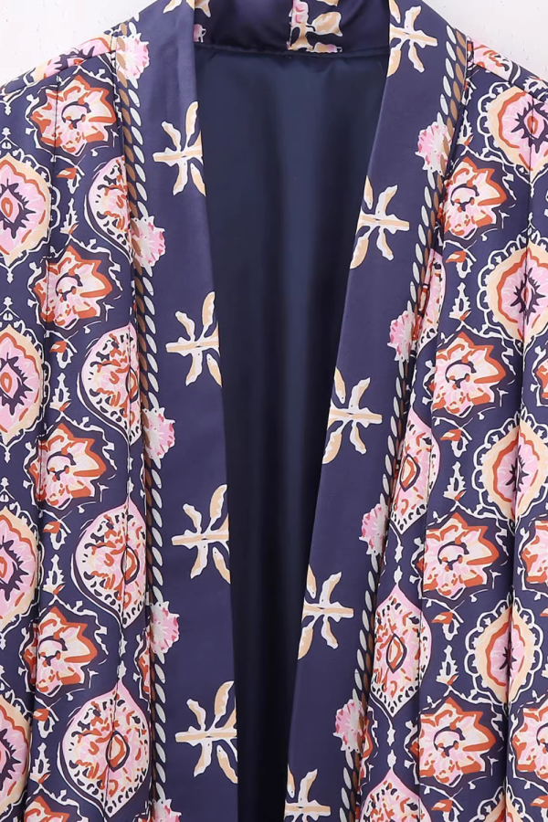 Ophelia  Printed Waist-Belt Quilted Jacket Online - Image 4