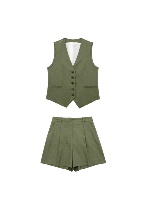 Isabelle  V-neck vest Top &  Shorts  (Sold Separately) Discount - Image 2