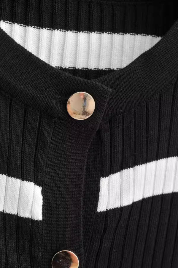 Ada  Striped Knitted Cardigan (2 Colors) Supply - Image 3