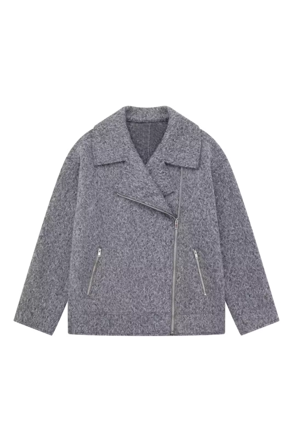 Marlene  Long-Sleeved  Asymmetrical Zipper Jacket For Cheap