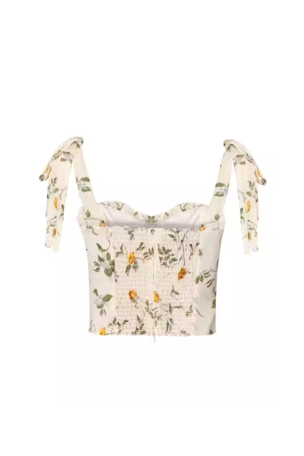 Mabel  Printed Lace-up Vest Hot on Sale - Image 2