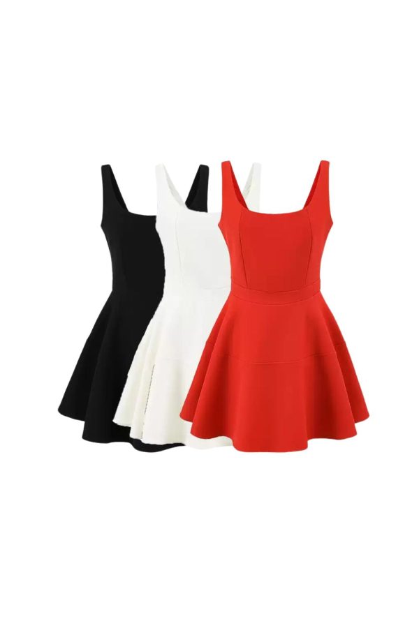 Evelyn  Fitted Square-Neck Mini Dress (2 color) Online Hot Sale