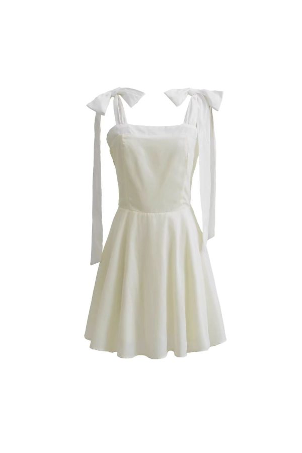 Tahlia  Bow Tie Tank Straps A-Line Midi Dress （2 color） For Discount - Image 4