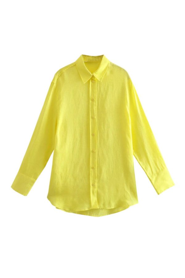 ‘Alyona’ Long-sleeved  Button-up Shirt (3 Colors) For Cheap - Image 3