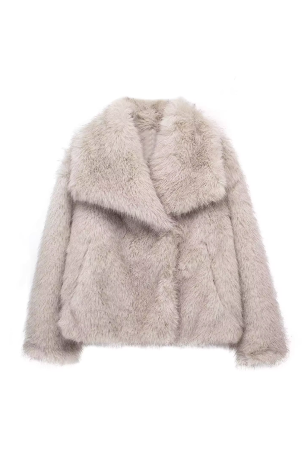 Leila  Faux Fur Short Coat Jacket For Sale