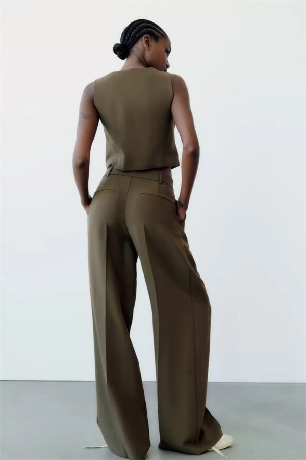Isabelle  V-Neck Sleeveless Short Vest Top &  Pants (Sold Separately) Supply - Image 5