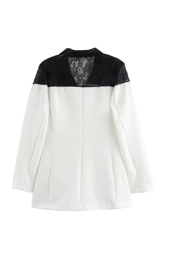 Imogen  Lace Patchwork Commuter Long Sleeve Blazer Online Sale - Image 2