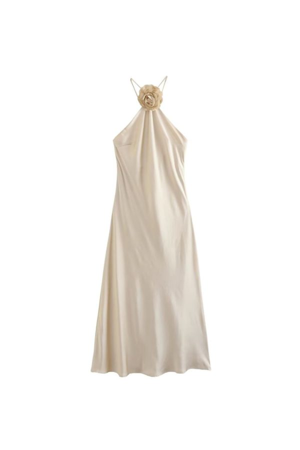 Mia  Backless Floral Halter Strap Dress For Discount