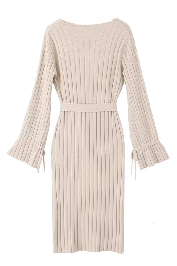 Claudia  Rib-Knit Long Sleeve Dress (3 Colors) Online Sale - Image 5