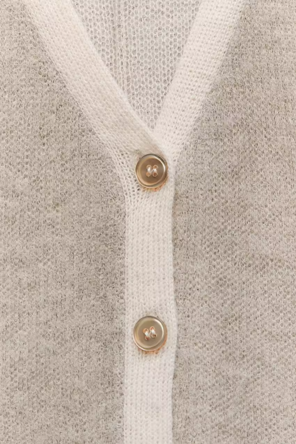 Charlotte  V-Neck Knitted Button-Up Cardigan Online Sale - Image 3