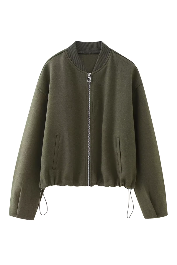 Blythe  Zip-Up Knitted Bomber Jacket (3 Colors) Hot on Sale