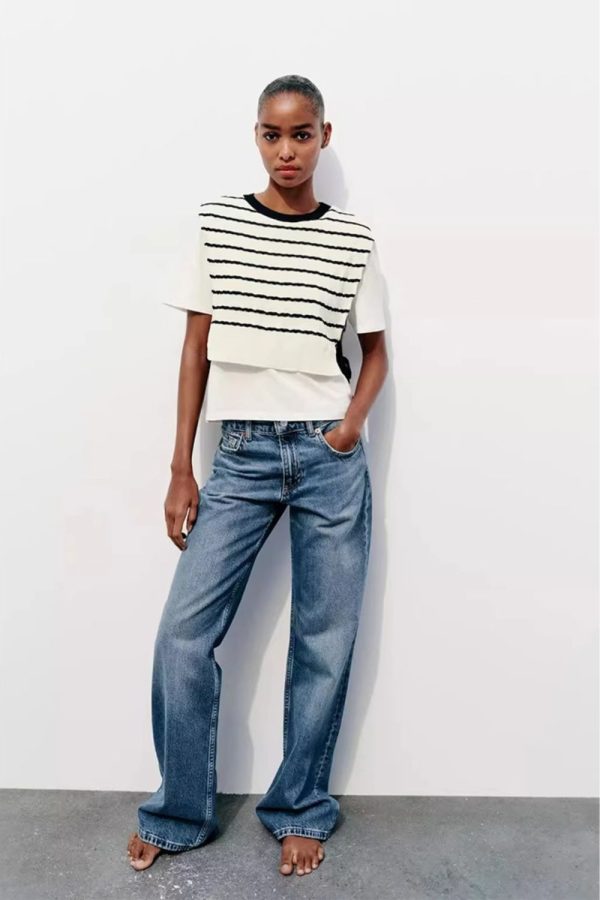 Isabelle‘ Knitted Patchwork Faux Two-piece Discount - Image 2