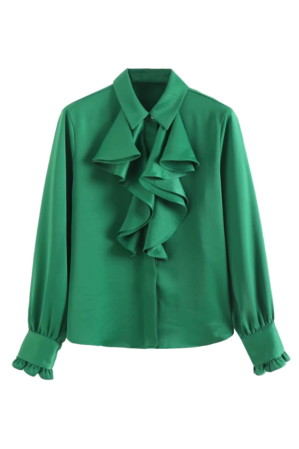 Natalie  Embellished Satin Shirt (3 Colors) For Discount - Image 2