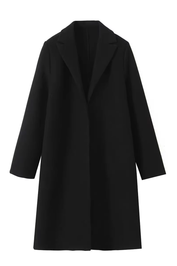 Denise  Collared Open-Front Fabric Coat (3 Colors) on Sale - Image 3
