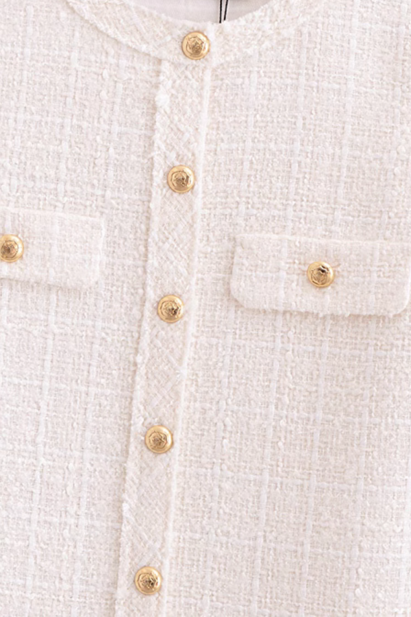 Helen  Tweed Short Sleeved Midi Dress Cheap - Image 3