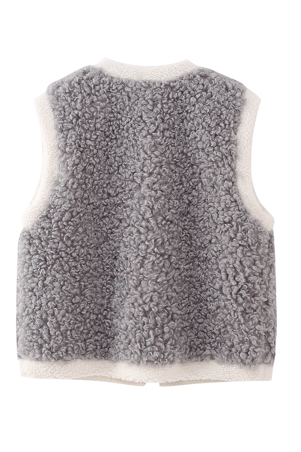 Zoey  Sleeveless Open Front Fleeced Vest Online now - Image 2