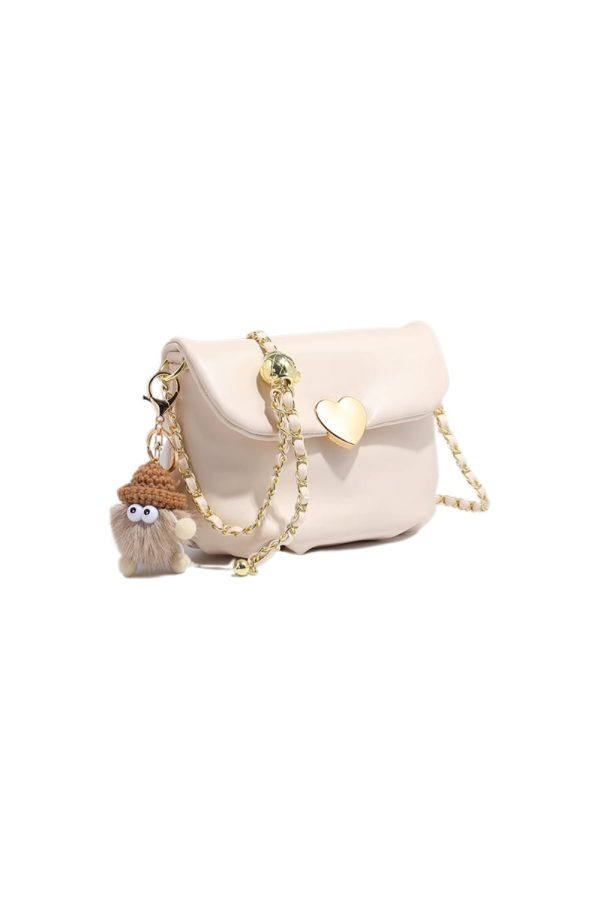 ‘Addison’ Heart-Shaped Snap Button Chain Bag（2 color） Hot on Sale - Image 2