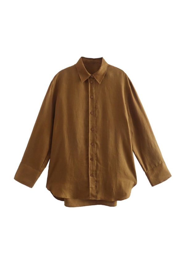 ‘Alyona’ Long-sleeved  Button-up Shirt (3 Colors) For Cheap