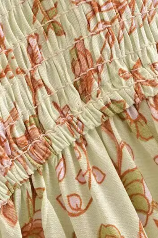 Hazel  Printed Ruched Tiered Dress Fashion - Image 5